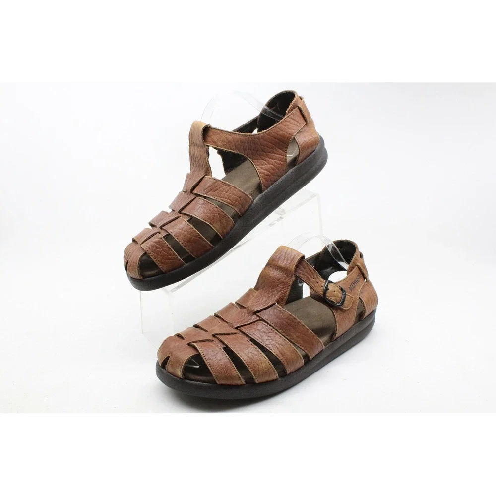 Mephisto Sam Mens Brown Leather Fisherman Sandals Air-Relax Size 45 11-11.5